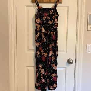 Floral Black Summer Wide Leg Jumpsuit